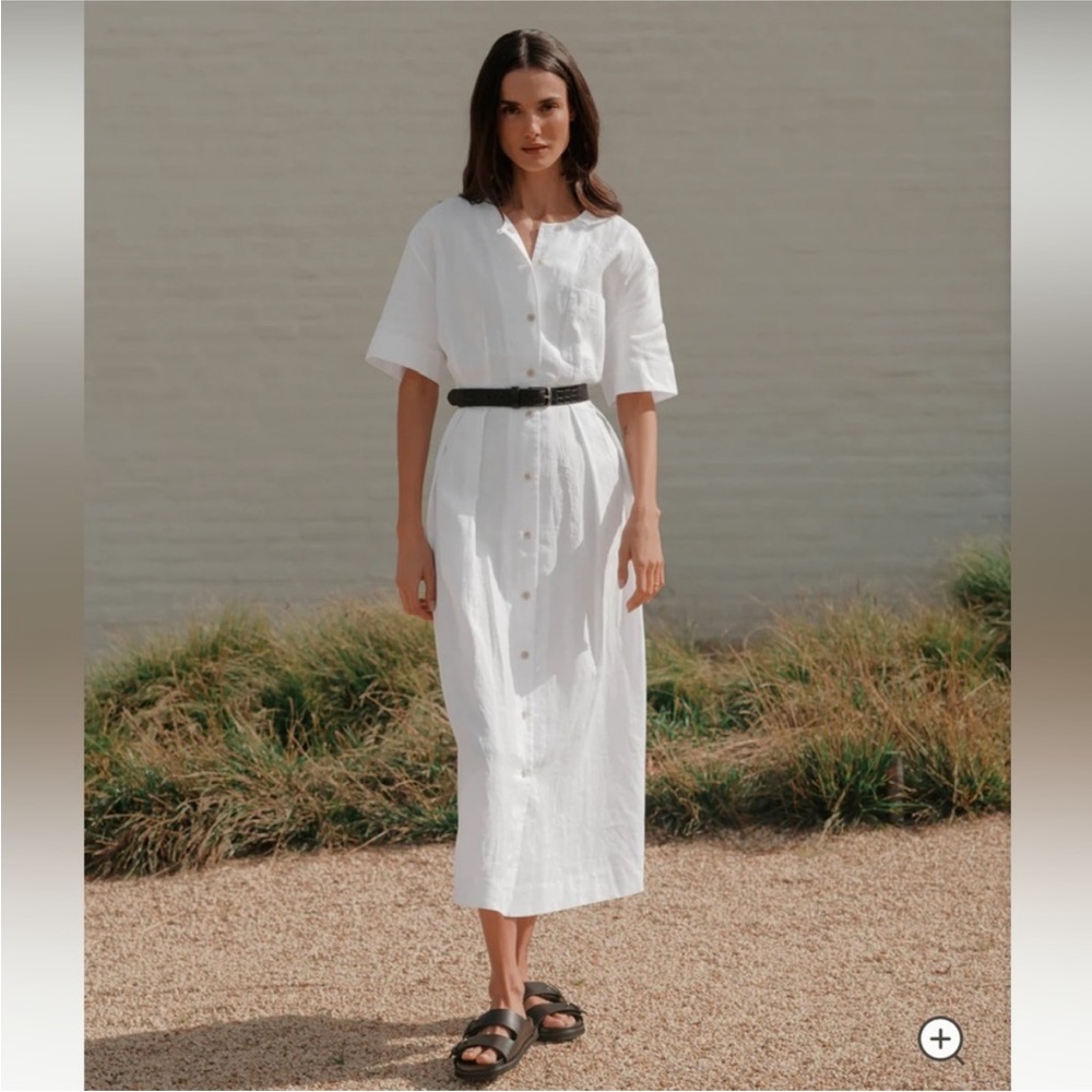 Jenni Kayne White Maxi Dolman Sleeve V-Neck Sundress
